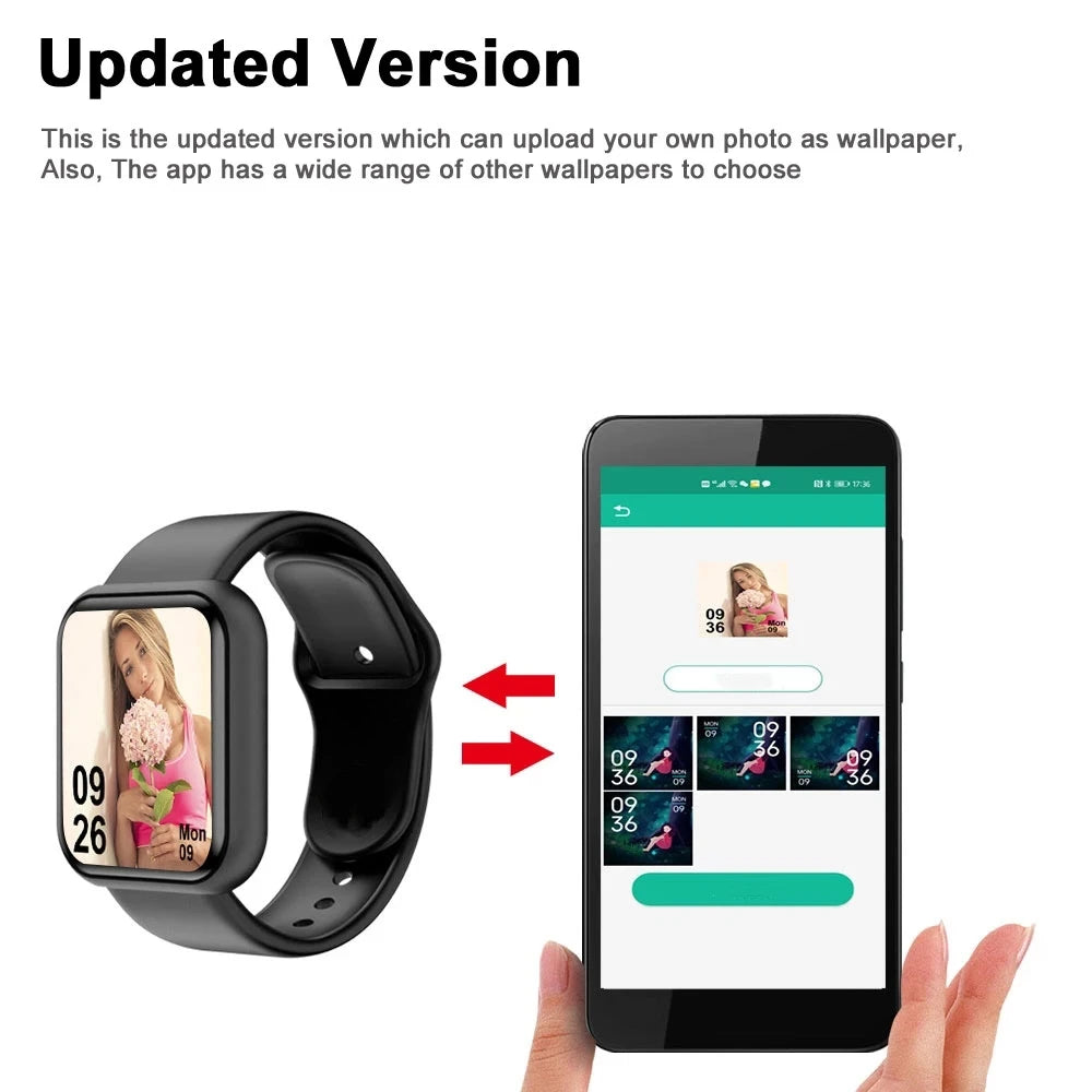 Montre intelligente multifonctionnelle hommes femmes Bluetooth connecté téléphone lecteur de musique Fitness Sport Bracelet moniteur de sommeil D13 Smartwatch