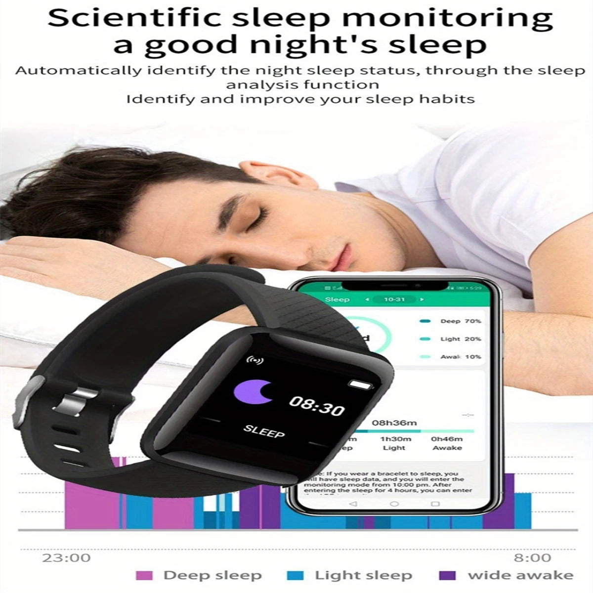 Montre intelligente multifonctionnelle hommes femmes Bluetooth connecté téléphone lecteur de musique Fitness Sport Bracelet moniteur de sommeil D13 Smartwatch