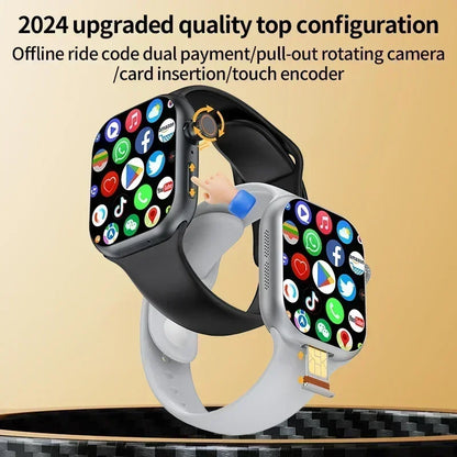5G Smartwatch Global Version – 2.29″ AMOLED Display | 180° Rotating Camera | SIM, Wi-Fi, GPS, Video Calling