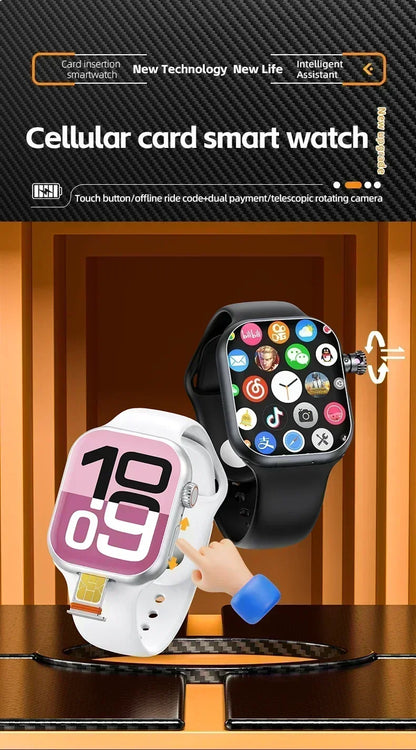 5G Smartwatch Global Version – 2.29″ AMOLED Display | 180° Rotating Camera | SIM, Wi-Fi, GPS, Video Calling
