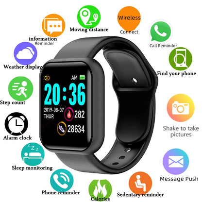 Montre intelligente multifonctionnelle hommes femmes Bluetooth connecté téléphone lecteur de musique Fitness Sport Bracelet moniteur de sommeil D13 Smartwatch