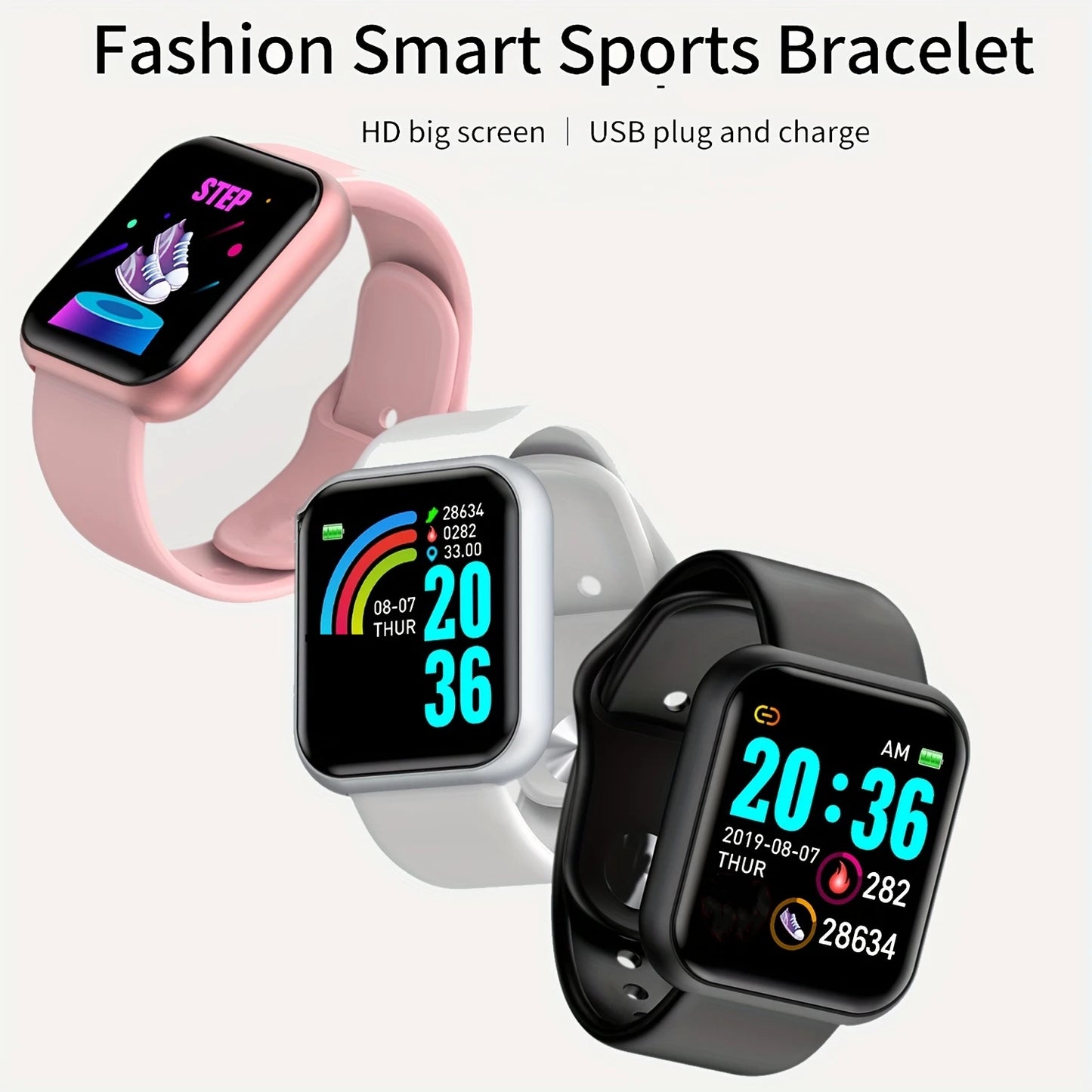 Montre intelligente multifonctionnelle hommes femmes Bluetooth connecté téléphone lecteur de musique Fitness Sport Bracelet moniteur de sommeil D13 Smartwatch