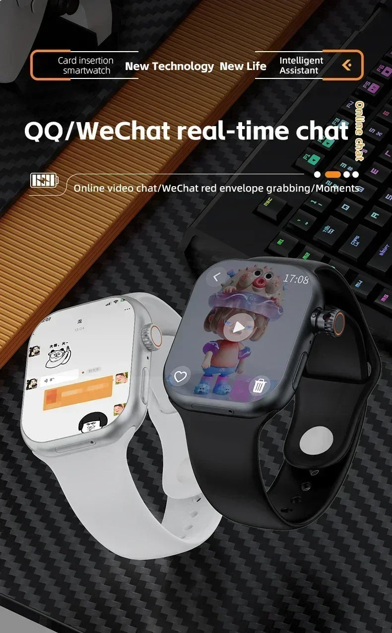 5G Smartwatch Global Version – 2.29″ AMOLED Display | 180° Rotating Camera | SIM, Wi-Fi, GPS, Video Calling