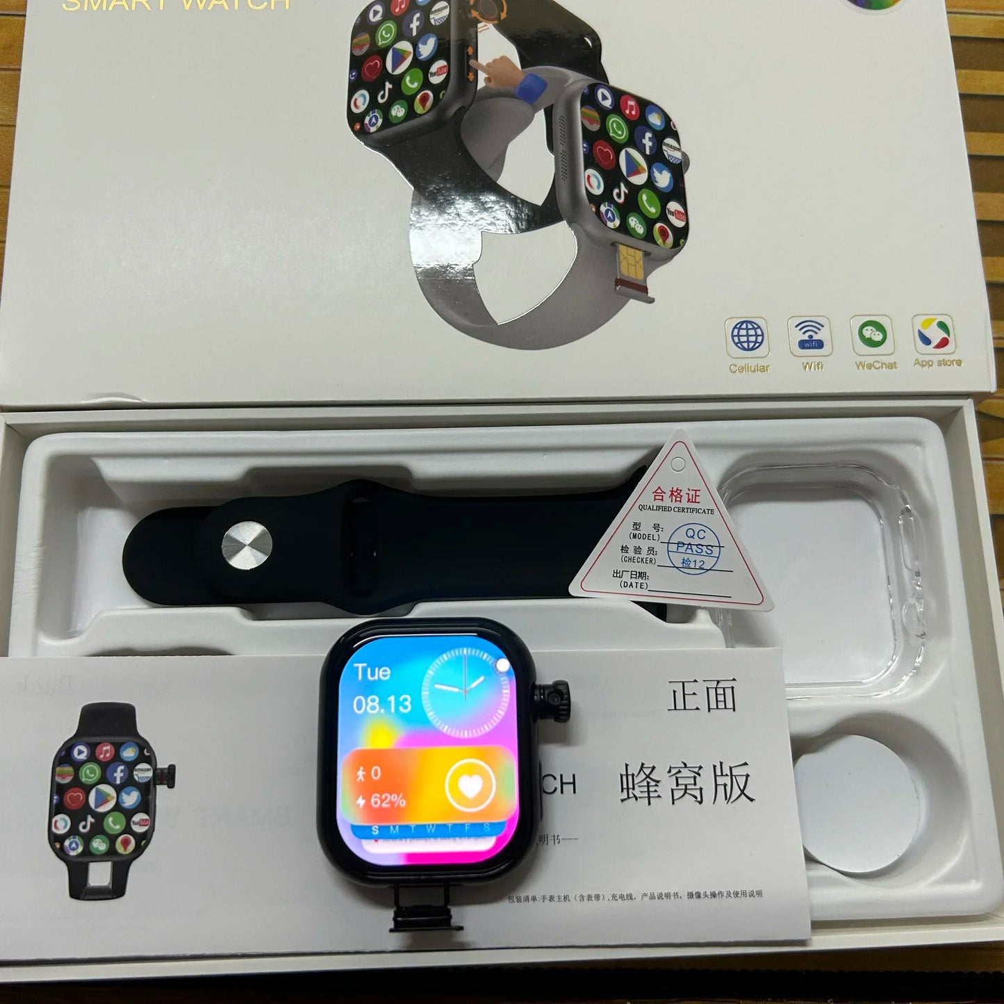 5G Smartwatch Global Version – 2.29″ AMOLED Display | 180° Rotating Camera | SIM, Wi-Fi, GPS, Video Calling