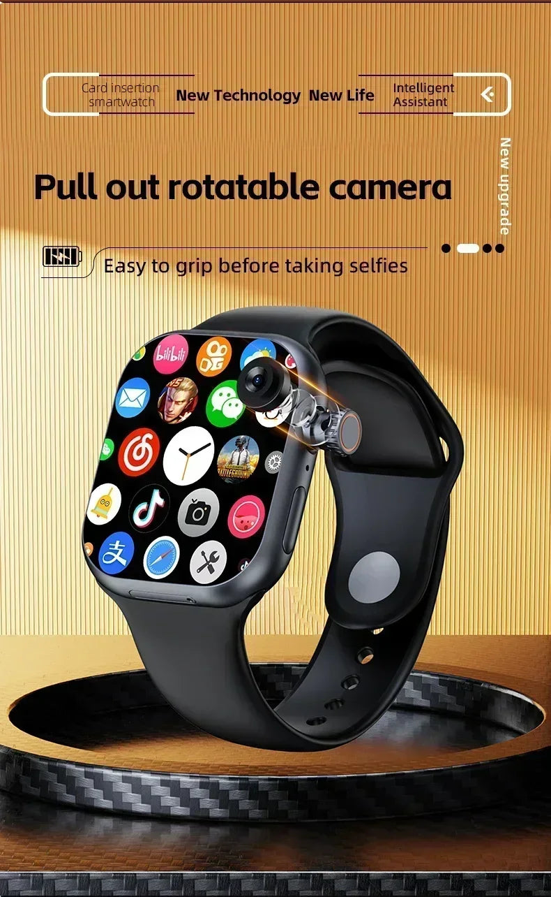 5G Smartwatch Global Version – 2.29″ AMOLED Display | 180° Rotating Camera | SIM, Wi-Fi, GPS, Video Calling