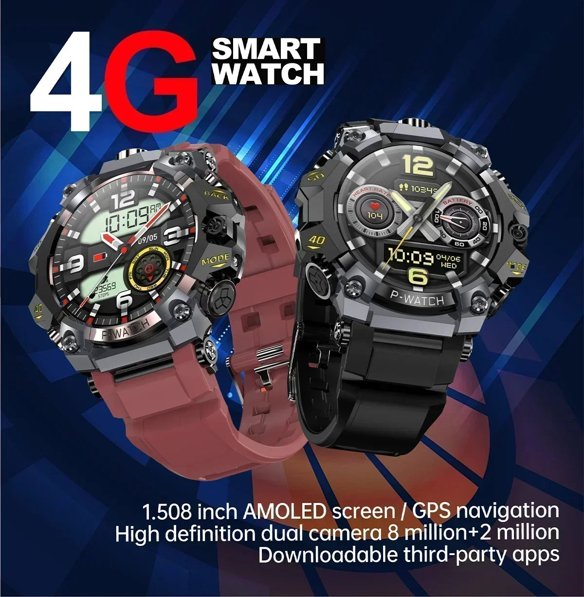 Watch 5G Full Netcom Smartwatch – 1.5″ AMOLED HD, Dual Camera, GPS, 4G/5G, IP68 Waterproof