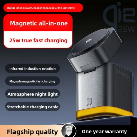 5-in-1 Magnetic Wireless Charger Stand Qi2 – Fast Charging Station for iPhone, Apple Watch & AirPods - Image 6