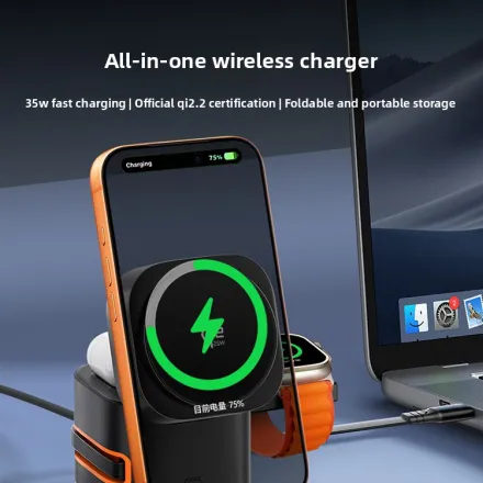 5-in-1 Magnetic Wireless Charger Stand Qi2 – Fast Charging Station for iPhone, Apple Watch & AirPods - Image 7
