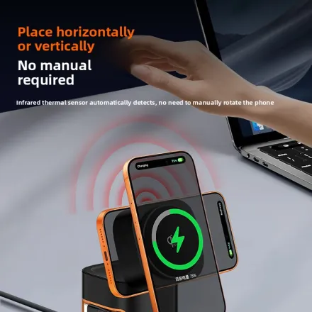 5-in-1 Magnetic Wireless Charger Stand Qi2 – Fast Charging Station for iPhone, Apple Watch & AirPods - Image 3