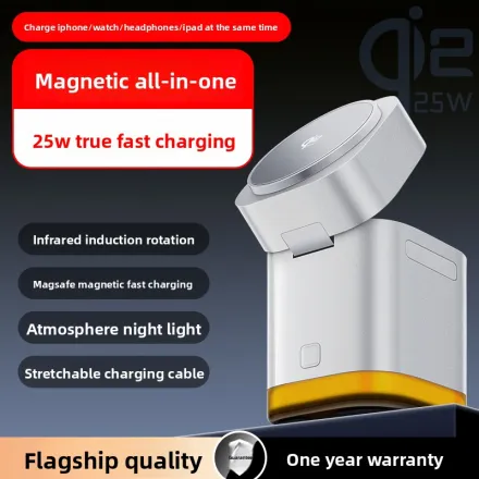 5-in-1 Magnetic Wireless Charger Stand Qi2 – Fast Charging Station for iPhone, Apple Watch & AirPods - Image 5