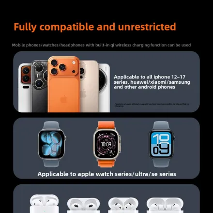 5-in-1 Magnetic Wireless Charger Stand Qi2 – Fast Charging Station for iPhone, Apple Watch & AirPods - Image 2