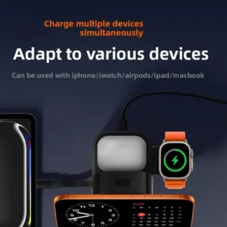 5-in-1 Magnetic Wireless Charger Stand Qi2 – Fast Charging Station for iPhone, Apple Watch & AirPods