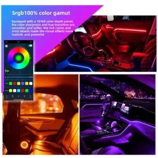 RGB Car Door Frame LED Ambient Light Strip – Colorful Interior Lighting