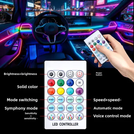 RGB Car Door Frame LED Ambient Light Strip – Colorful Interior Lighting - Image 3