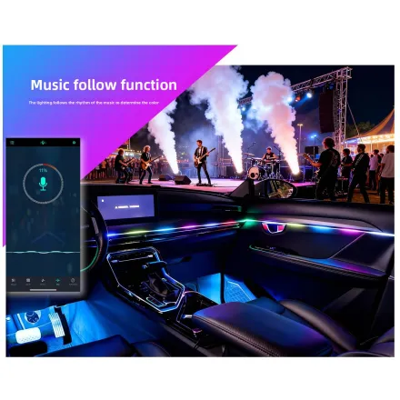 RGB Car Door Frame LED Ambient Light Strip – Colorful Interior Lighting - Image 4